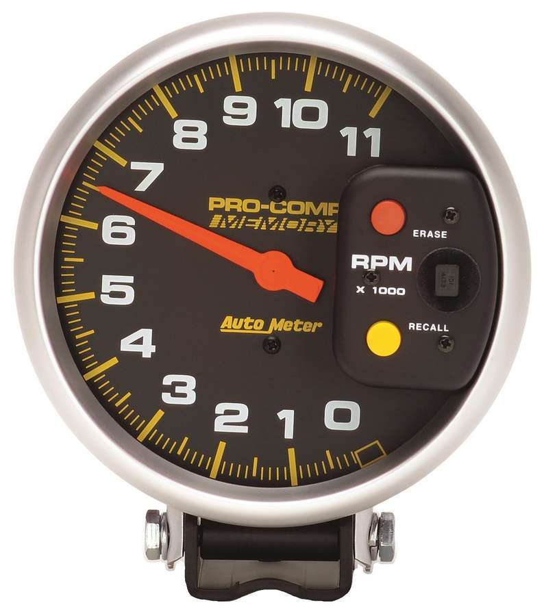 AutoMeter GAUGE; TACHOMETER; 5in.; 11K RPM; PEDESTAL W/PEAK MEMORY; PRO-COMP