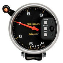 Load image into Gallery viewer, AutoMeter GAUGE; TACH; 5in.; 9K RPM; PEDESTAL DUAL RANGE W/QUICK LITE/PEAK MEM; PRO-COMP