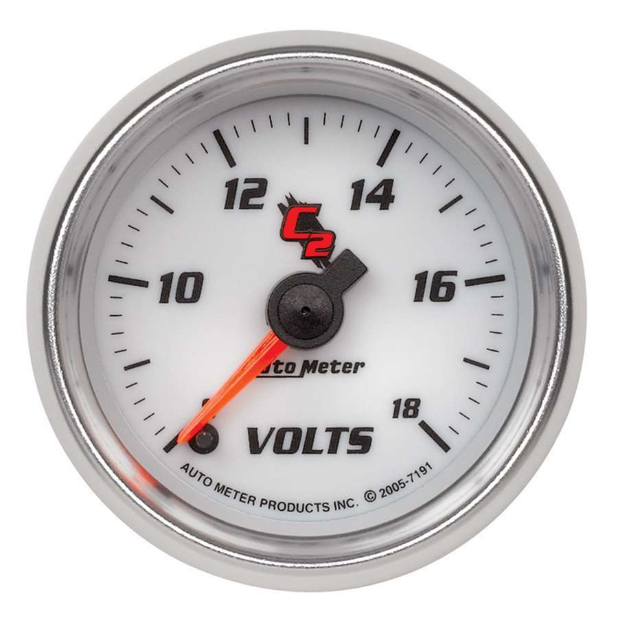 2-1/16in C2/S Voltmeter Gauge 8-18 Volts - AutoMeter 7191