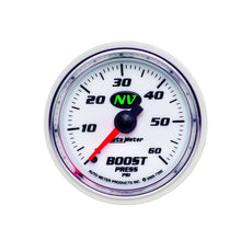 Load image into Gallery viewer, 2-1/16in NV/S Boost Gauge 0-60psi - AutoMeter 7305