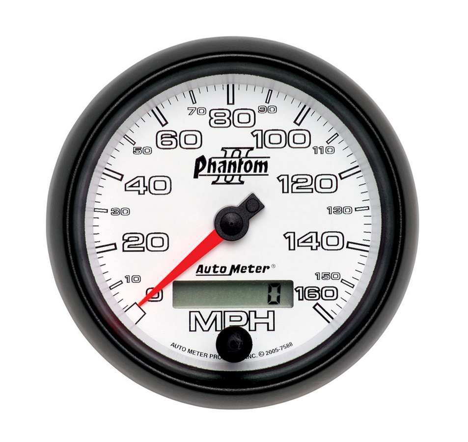 AutoMeter GAUGE; SPEEDOMETER; 3 3/8in.; 160MPH; ELEC. PROGRAMMABLE; PHANTOM II