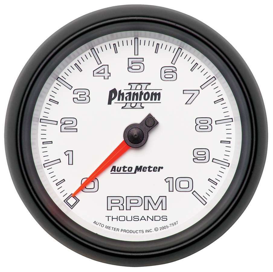 AutoMeter GAUGE; TACHOMETER; 3 3/8in.; 10K RPM; IN-DASH; PHANTOM II