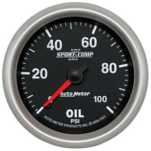 Load image into Gallery viewer, AutoMeter GAUGE; OIL PRESSURE; 2 5/8in.; 100PSI; MECHANICAL; SPORT-COMP II