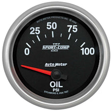 Load image into Gallery viewer, AutoMeter GAUGE; OIL PRESSURE; 2 5/8in.; 100PSI; ELECTRIC; SPORT-COMP II