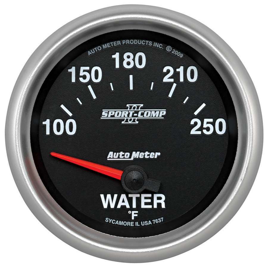 AutoMeter GAUGE; WATER TEMP; 2 5/8in.; 100-250deg.F; ELECTRIC; SPORT-COMP II
