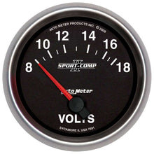 Load image into Gallery viewer, 2-5/8 Gauge Voltmeter 18V Electric Sport-Comp - AutoMeter 7691