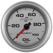 Load image into Gallery viewer, AutoMeter GAUGE; OIL PRESSURE; 2 5/8in.; 100PSI; MECHANICAL; ULTRA-LITE II
