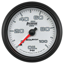 Load image into Gallery viewer, AutoMeter GAUGE; OIL PRESSURE; 2 5/8in.; 100PSI; MECHANICAL; PHANTOM II