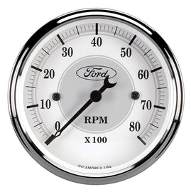 Ford Racing Tach - 3-1/8 In-Dach - White Face - AutoMeter 880088