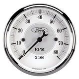 Ford Racing Tach - 3-1/8 In-Dach - White Face - AutoMeter 880088