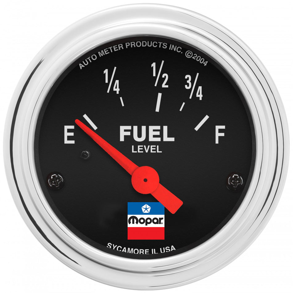 2-1/16 Fuel Level Gauge Mopar Logo Series - AutoMeter 880785