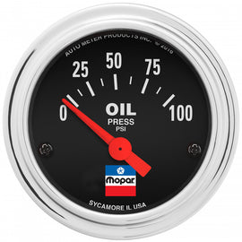 2-1/16 Oil Press Gauge Mopar Logo Series - AutoMeter 880786