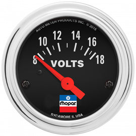 2-1/16 Voltmeter Gauge Mopar Logo Series - AutoMeter 880788