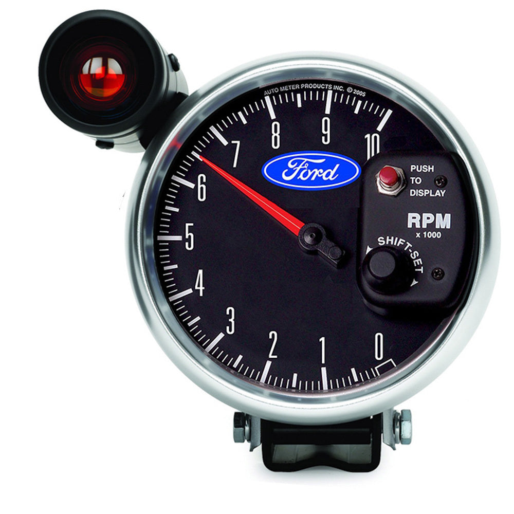 AutoMeter GAUGE; TACHOMETER; 5in.; 10K RPM; PEDESTAL W/EXT. SHIFT-LITE; FORD