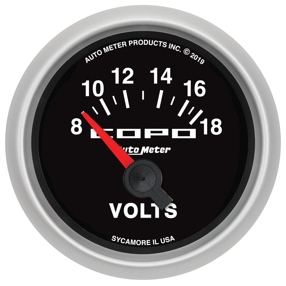 2-1/16 COPO Voltmeter Gauge 8-18 Volts - AutoMeter 880874