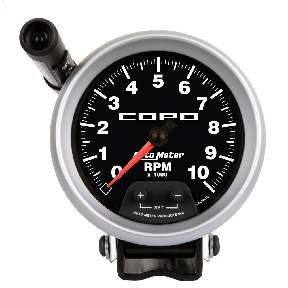 AutoMeter GAUGE; TACHOMETER; 3 3/4in.; 10K RPM; PEDESTAL W/EXT. QUICK-LITE; COPO