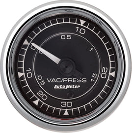 AutoMeter GAUGE; VAC/BOOST; 2 1/16in.; 30INHG-30PSI; MECHANICAL; CHRONO CHROME