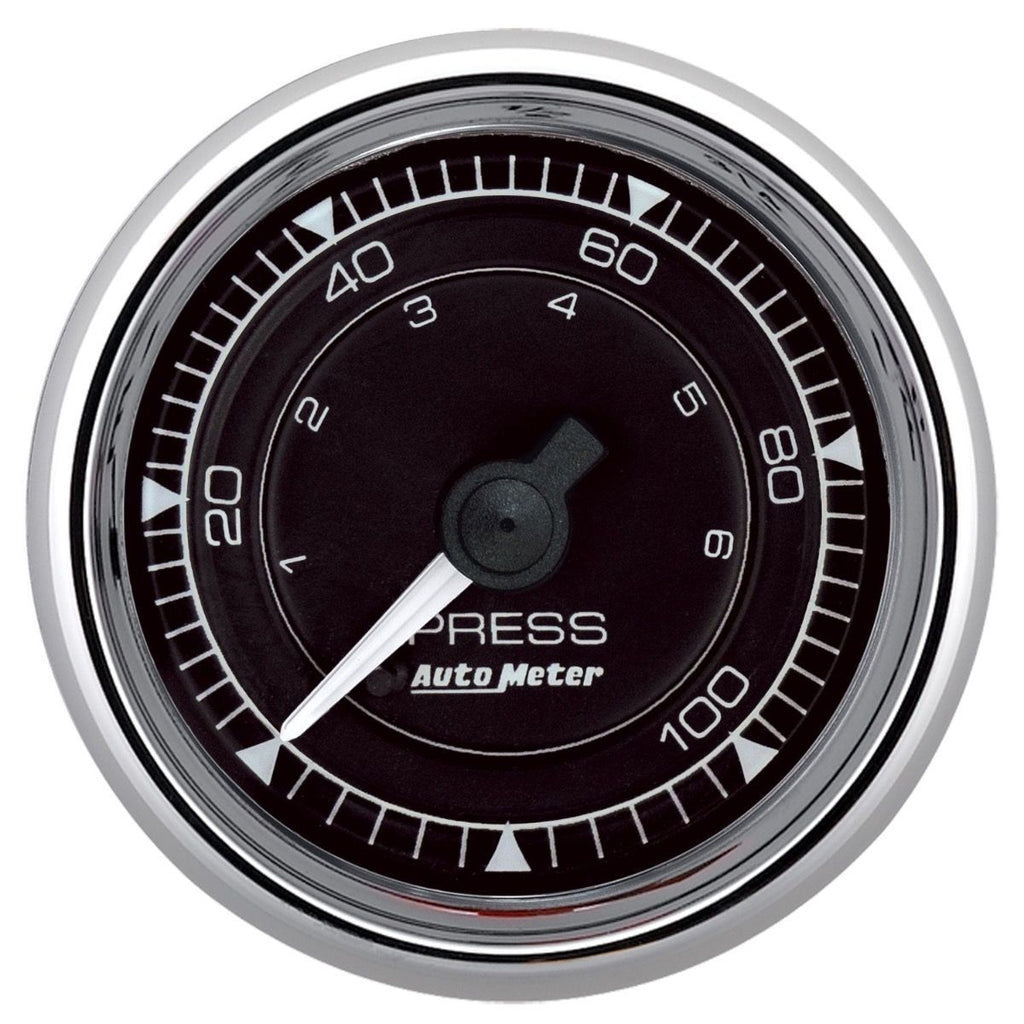 AutoMeter GAUGE; PRESS; 2 1/16in.; 100PSI; MECH; CHRONO CHROME