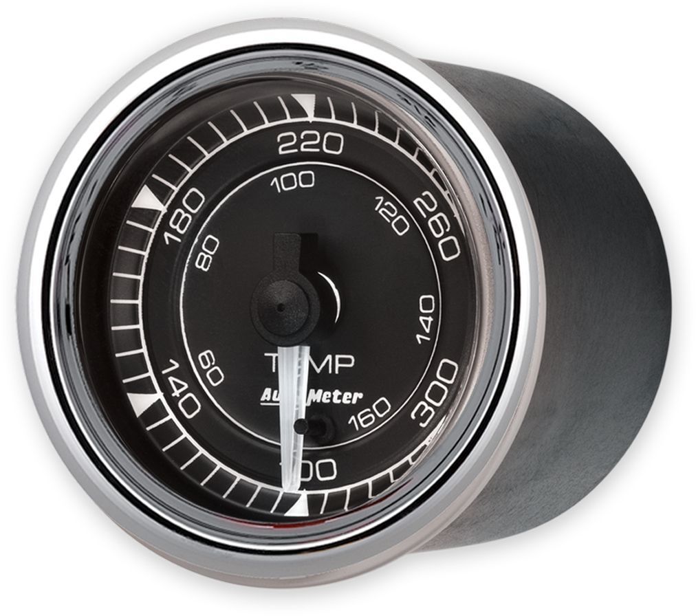 AutoMeter GAUGE; TEMP; 2 1/16in.; 300deg.F; ELEC; CHRONO CHROME