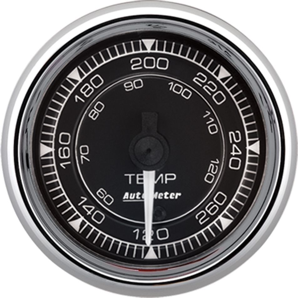 AutoMeter GAUGE; TEMP; 2 1/16in.; 120-280deg.F; DIGITAL STEPPER MOTOR; CHRONO CHROME