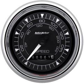 AutoMeter GAUGE; SPEEDOMETER; 3 3/8in.; 160MPH; ELEC. PROGRAMMABLE; CHRONO CHROME