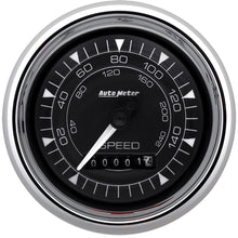Load image into Gallery viewer, AutoMeter GAUGE; SPEEDOMETER; 3 3/8in.; 160MPH; ELEC. PROGRAMMABLE; CHRONO CHROME