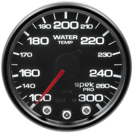 AutoMeter GAUGE; WATER TEMP; 2 1/16in.; 300deg.F; STEPPER MOTOR W/PK/WARN; BLK/SMKE/BLK; S