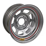 Wheel 15x7 5x4.5 2in BS Silver Spun  -  Bassett 57SF2S