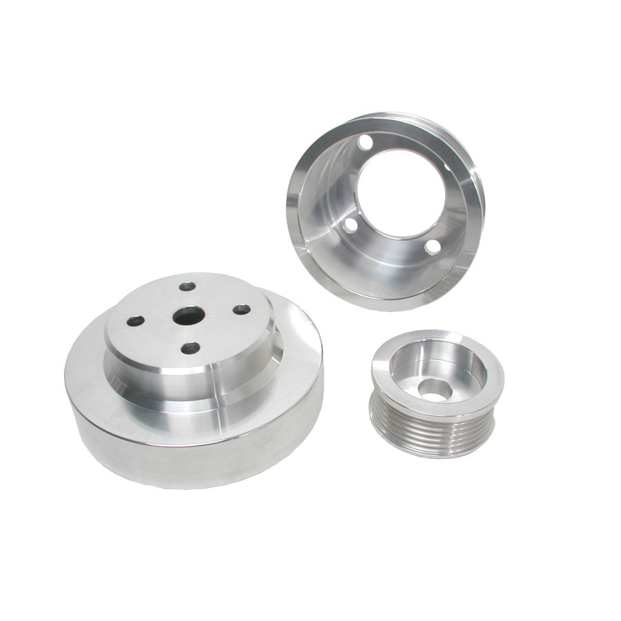 3pc. Aluminum Pulley Kit - 79-93 Mustang - BBK Performance Parts 1553