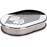 Small Oval Air Cleaner W/Flags - Billet Specialties 15327