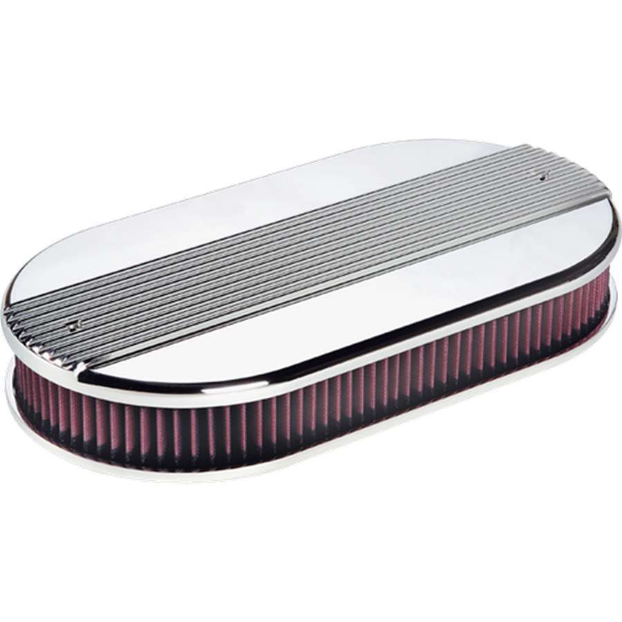 Dual Quad Ribbed Oval Air Cleaner - Billet Specialties 15650