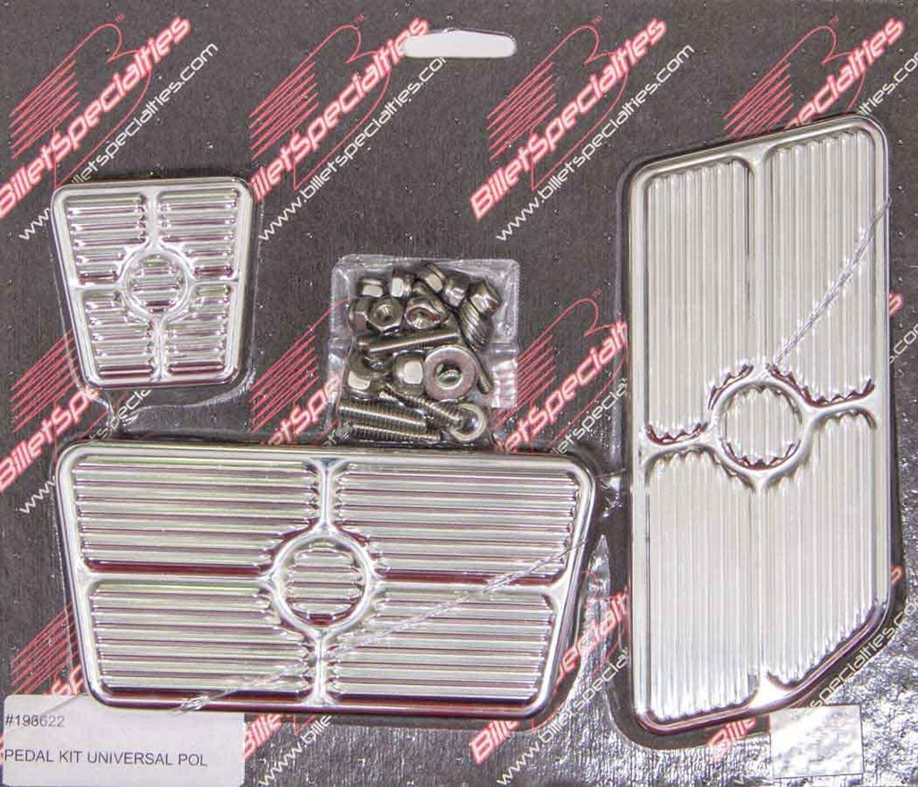 Universal Pedal Kits Grooved Polished - Billet Specialties 198622
