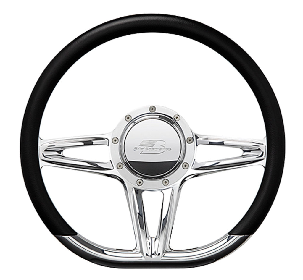 Steering Wheel 14in D-Shape Victory Polished - Billet Specialties 29441