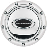 Horn Button Riveted Polished w/Black Logo - Billet Specialties 32715