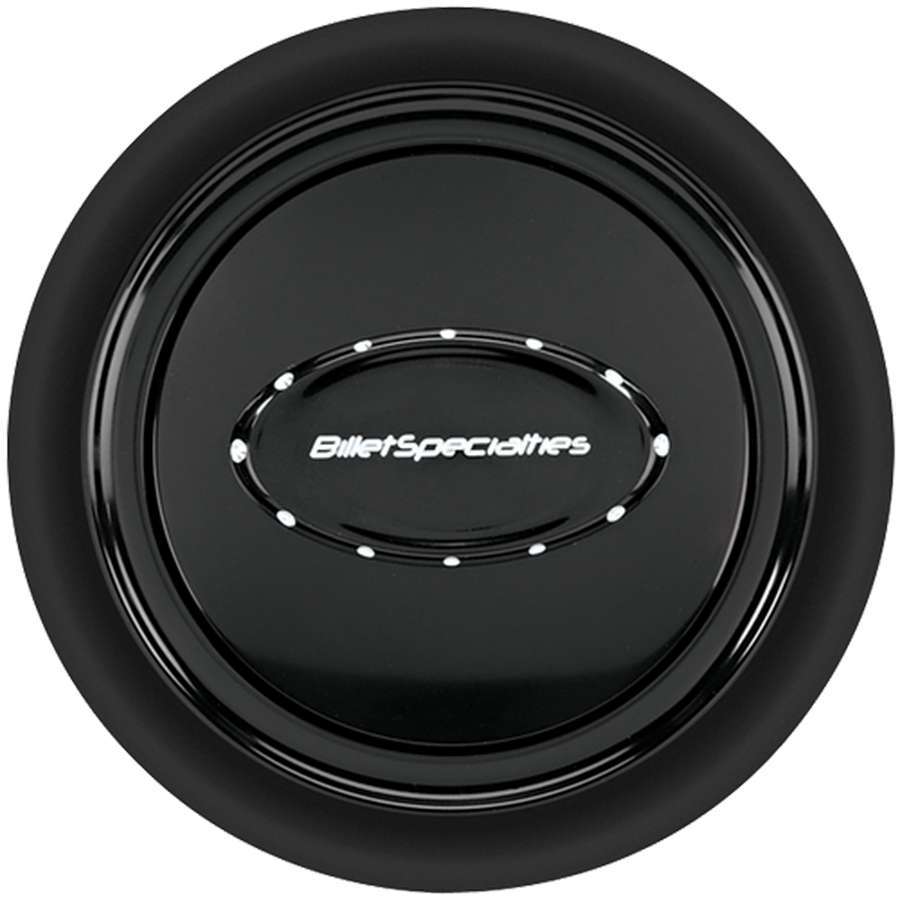Horn Button Smooth Black Anodized - Billet Specialties 32729