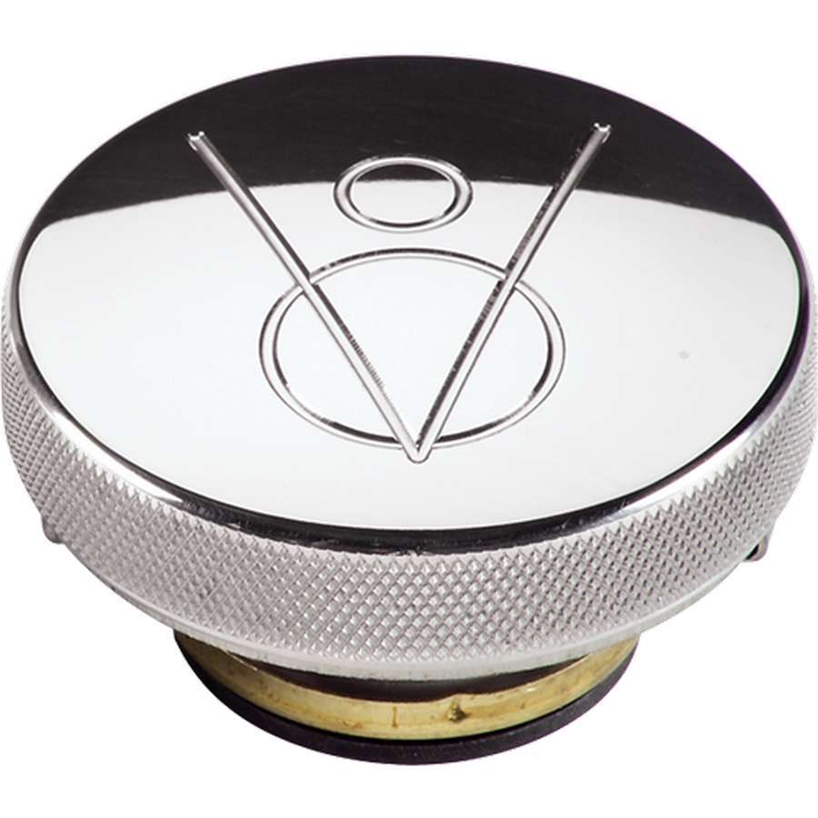 Polished Radiator Cap V8 Logo 16lb. - Billet Specialties 75420