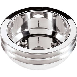 SBC 2 GRV Crank Pulley LWP Polished - Billet Specialties 78220