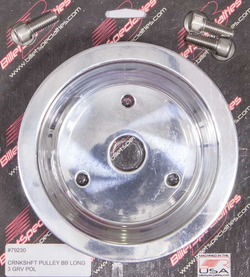 BBC 3 GRV Crank Pulley LWP Polished - Billet Specialties 79230