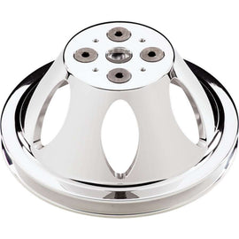 Polished SBC 1 Groove Upper Pulley - Billet Specialties 80120