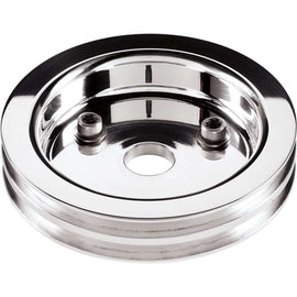 Polished SBC 2 Groove Lower Pulley - Billet Specialties 81220