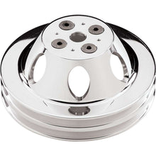 Load image into Gallery viewer, Polished BBC 2 Groove Upper Pulley - Billet Specialties 82220