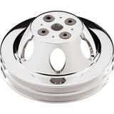 Polished BBC 2 Groove Upper Pulley - Billet Specialties 82220