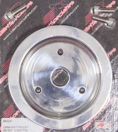 Polished BBC 2 Groove Lower Pulley - Billet Specialties 83220