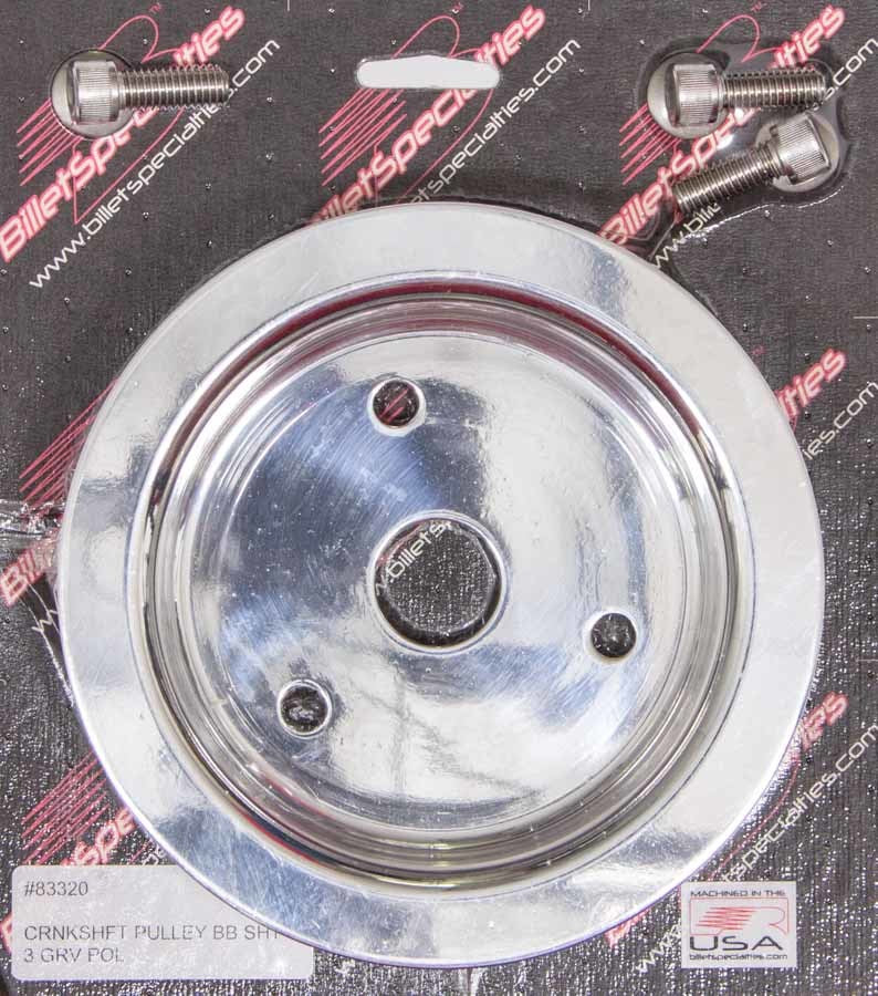 Polished BBC 3 Groove Lower Pulley - Billet Specialties 83320