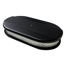 Load image into Gallery viewer, Air Cleaner Large Oval Ribbed Black - Billet Specialties BLK15640