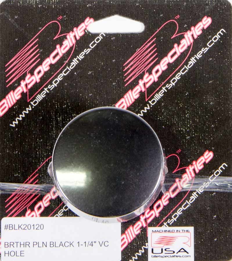 Breather Valve Cover 1-1/4in VC Hole Black - Billet Specialties BLK20120