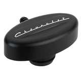 PCV Breather 1-1/4in VC Retro Black Chevrolet - Billet Specialties BLK21923