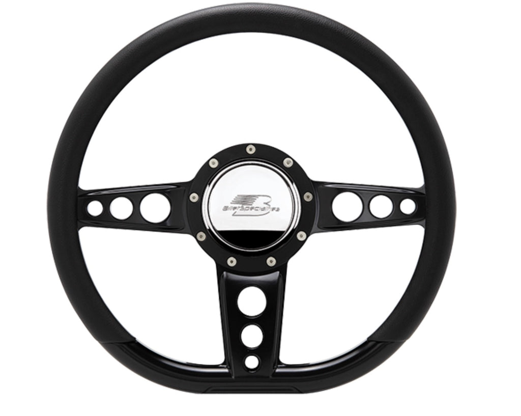 Steering Wheel 14in D- Shape Trans Am Black - Billet Specialties BLK29427