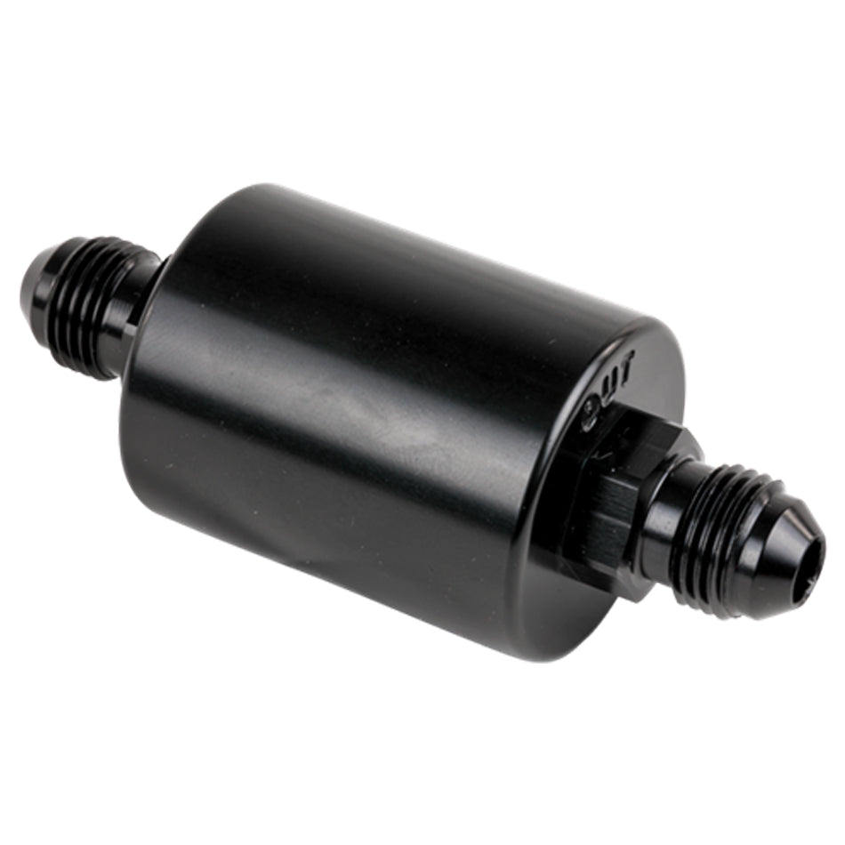 In Line Fuel Filter -6AN Ends Black - Billet Specialties BLK42230