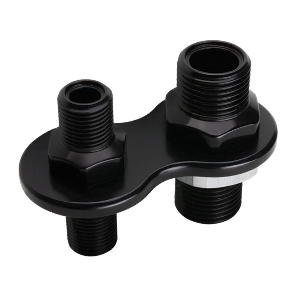 A/C Bulkhead 2-Port Black - Billet Specialties BLK66720